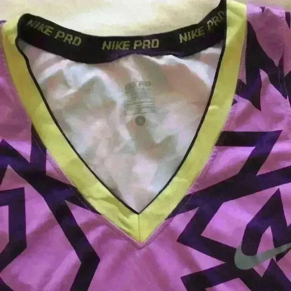 Nike PRO Kapow Print Womens Ladies Purple DRI FIT Top